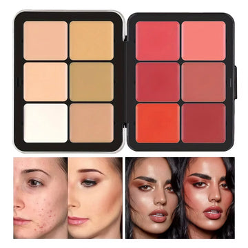 12-Color Makeup Palette – Concealer, Blush, Highlighter, and Contour All-in-One