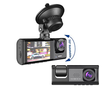 Vehicle Camera with 3 Lenses 1080P Full HD – Total Security from Every Angle!