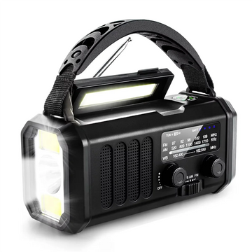 10000mAh Solar Emergency Radio – FM/AM/WB with Flashlight, Reading and SOS 🔦