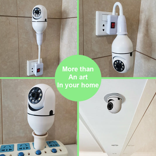1080P Wi-Fi Light Bulb Camera – 360°, Color Night Vision, Two-Way Audio and Smart Alarm
